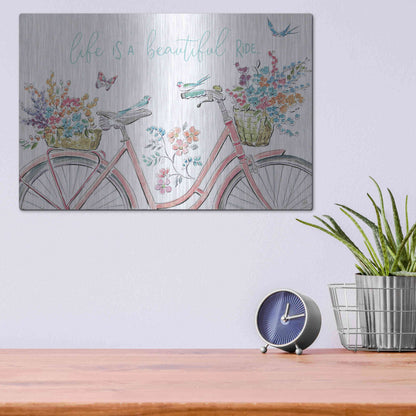 Luxe Metal Art 'Sparrow Spring III Light' by Daphne Brissonet, Metal Wall Art,16x12