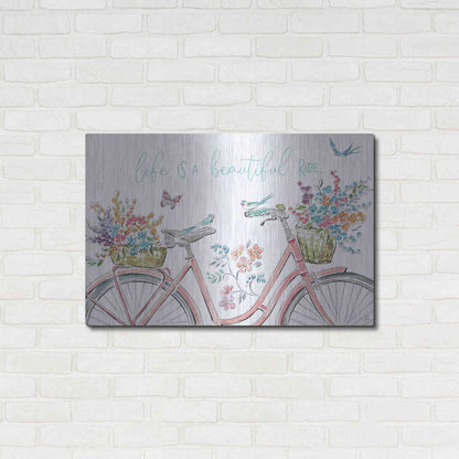 Luxe Metal Art 'Sparrow Spring III Light' by Daphne Brissonet, Metal Wall Art,36x24