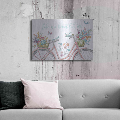 Luxe Metal Art 'Sparrow Spring III Light' by Daphne Brissonet, Metal Wall Art,36x24