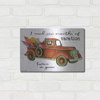 Luxe Metal Art 'Vacation Truck' by Cindy Jacobs, Metal Wall Art,16x12
