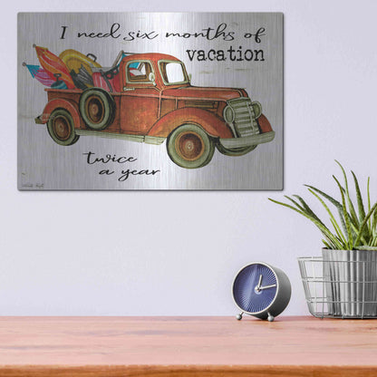 Luxe Metal Art 'Vacation Truck' by Cindy Jacobs, Metal Wall Art,16x12
