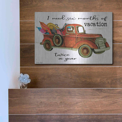 Luxe Metal Art 'Vacation Truck' by Cindy Jacobs, Metal Wall Art,16x12