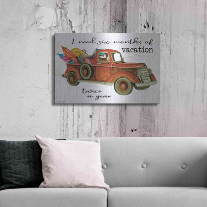 Luxe Metal Art 'Vacation Truck' by Cindy Jacobs, Metal Wall Art,36x24