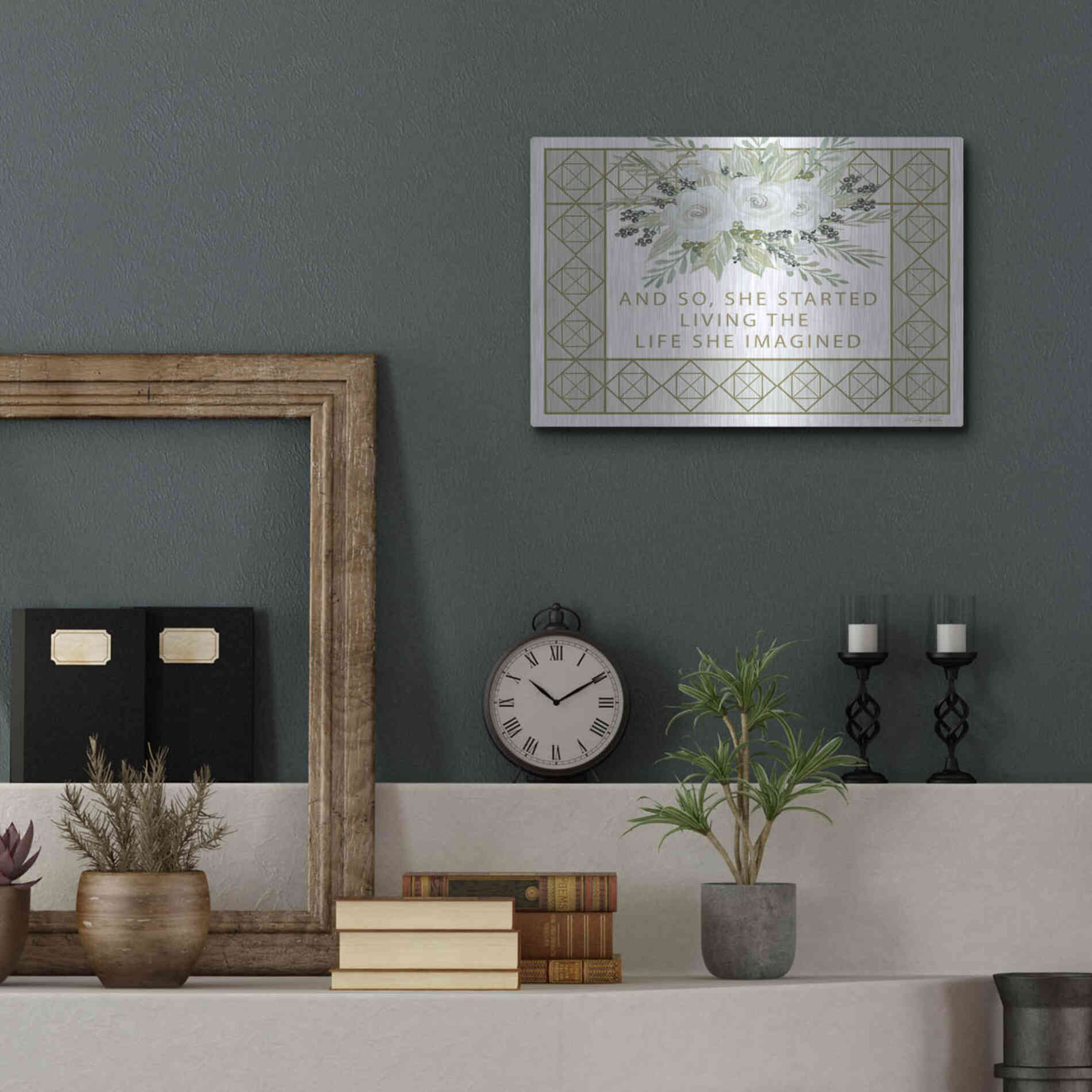 Luxe Metal Art 'Living the Life She Imagined' by Cindy Jacobs, Metal Wall Art,16x12