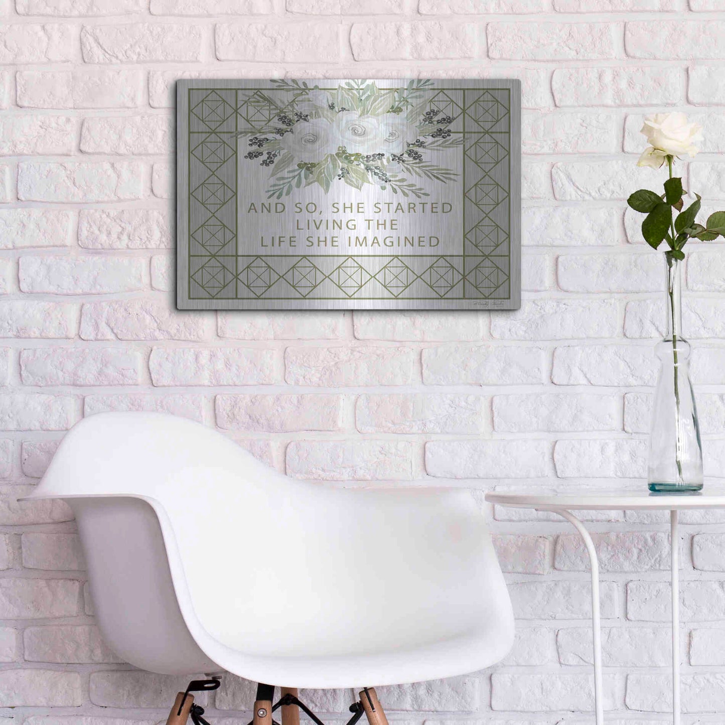 Luxe Metal Art 'Living the Life She Imagined' by Cindy Jacobs, Metal Wall Art,24x16