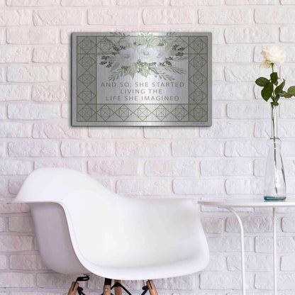 Luxe Metal Art 'Living the Life She Imagined' by Cindy Jacobs, Metal Wall Art,24x16