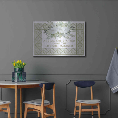Luxe Metal Art 'Living the Life She Imagined' by Cindy Jacobs, Metal Wall Art,36x24