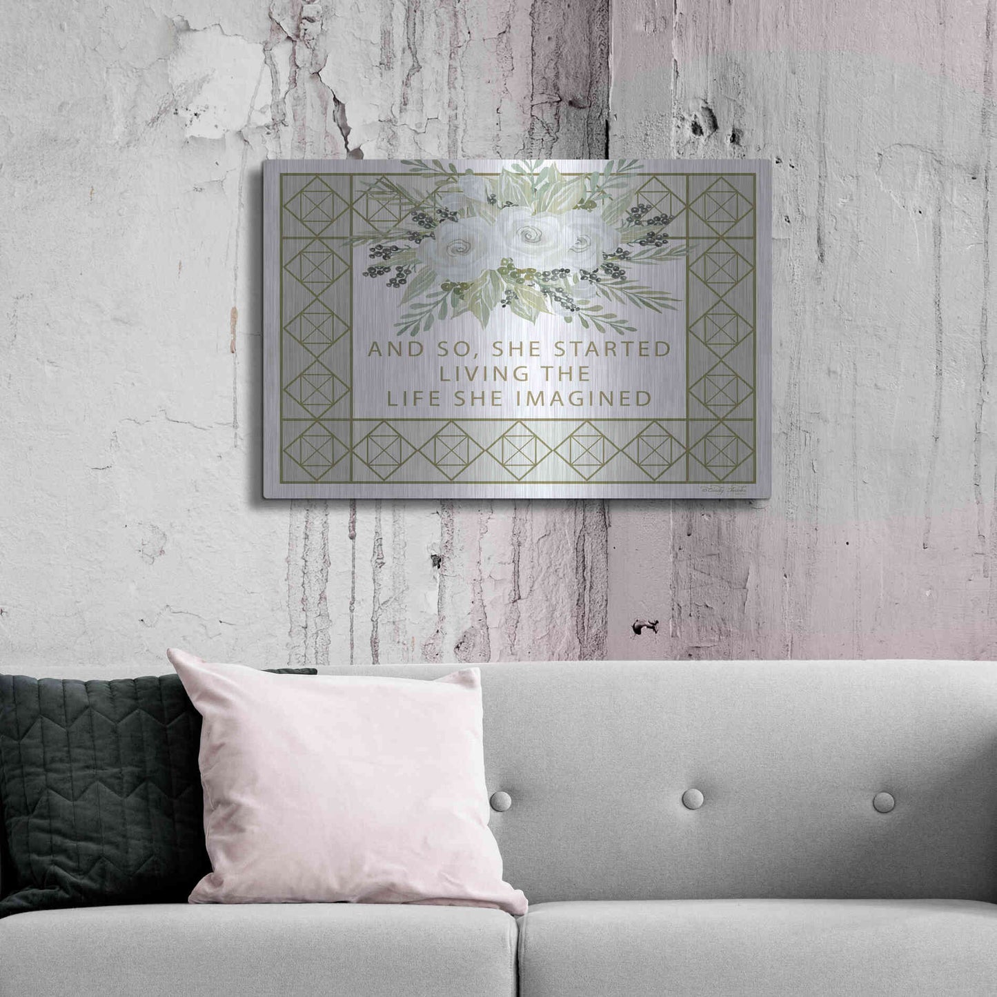 Luxe Metal Art 'Living the Life She Imagined' by Cindy Jacobs, Metal Wall Art,36x24