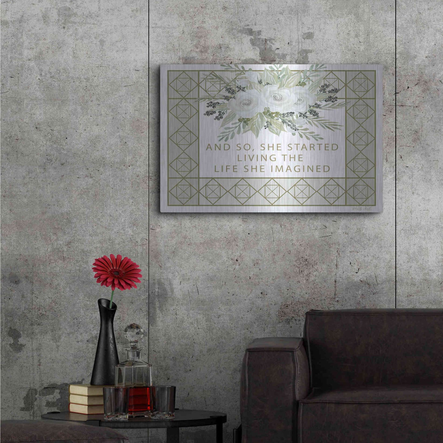 Luxe Metal Art 'Living the Life She Imagined' by Cindy Jacobs, Metal Wall Art,36x24