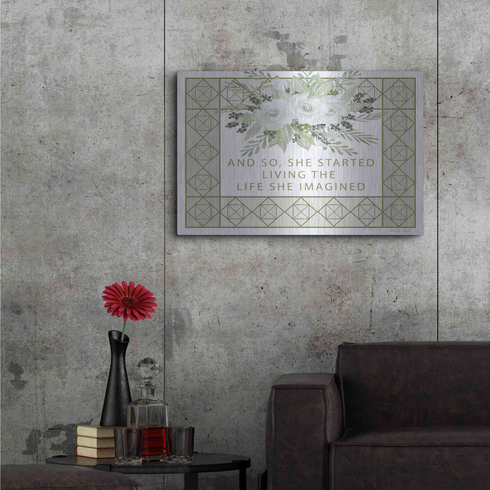 Luxe Metal Art 'Living the Life She Imagined' by Cindy Jacobs, Metal Wall Art,36x24