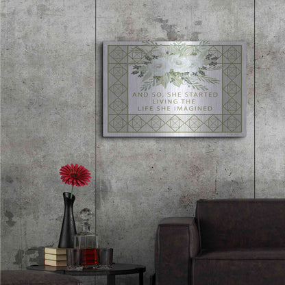 Luxe Metal Art 'Living the Life She Imagined' by Cindy Jacobs, Metal Wall Art,36x24