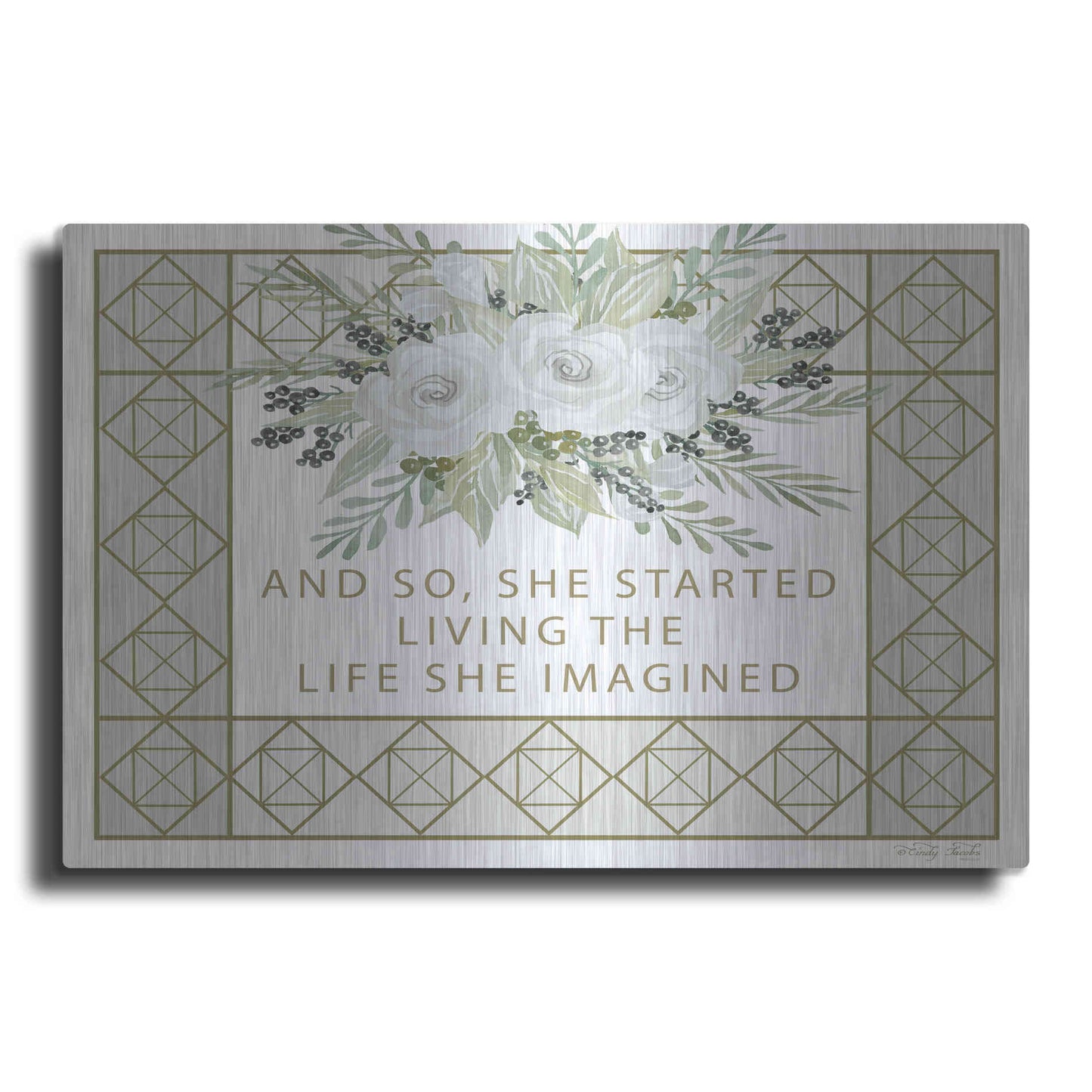 Luxe Metal Art 'Living the Life She Imagined' by Cindy Jacobs, Metal Wall Art