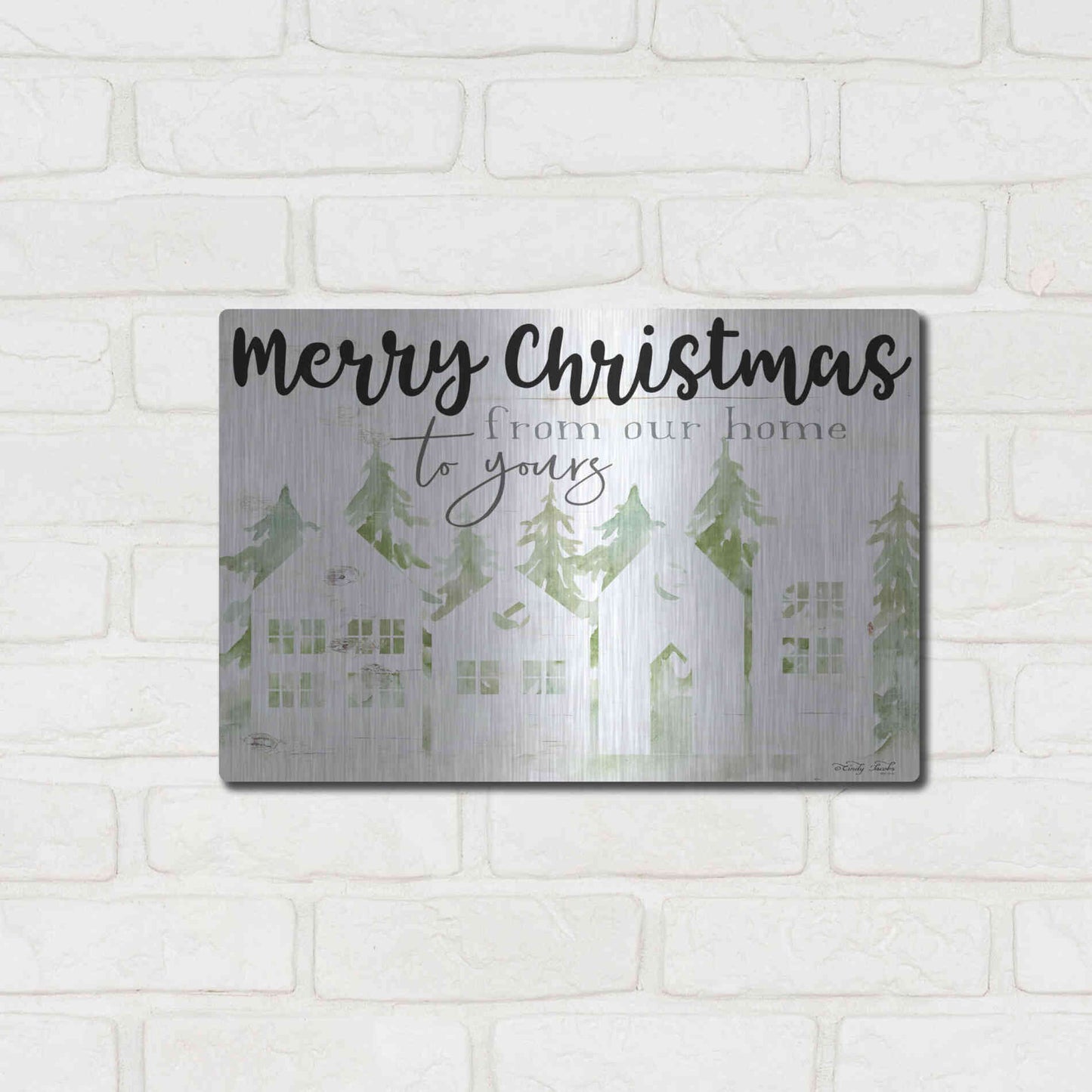 Luxe Metal Art 'From Our Home' by Cindy Jacobs, Metal Wall Art,16x12