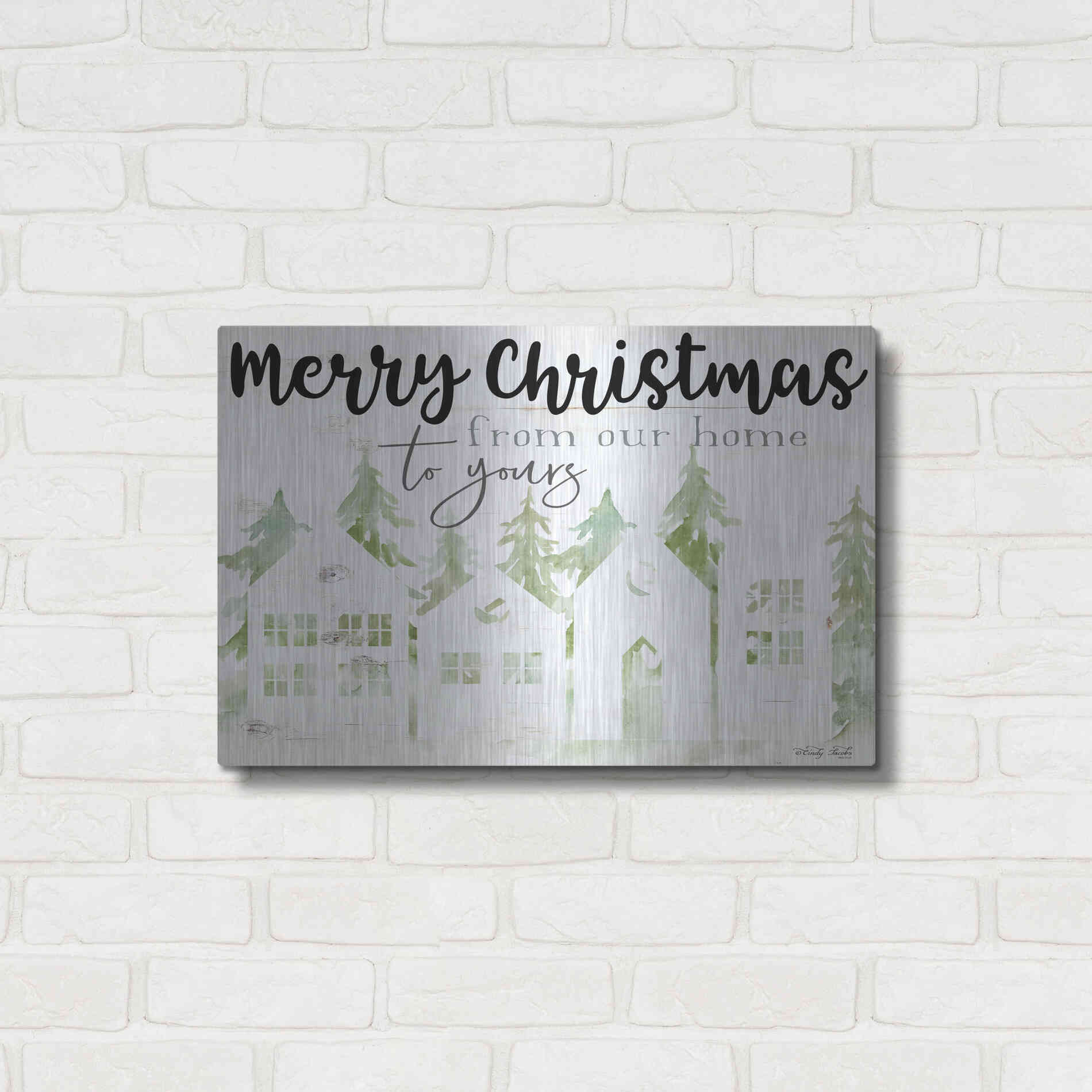 Luxe Metal Art 'From Our Home' by Cindy Jacobs, Metal Wall Art,24x16