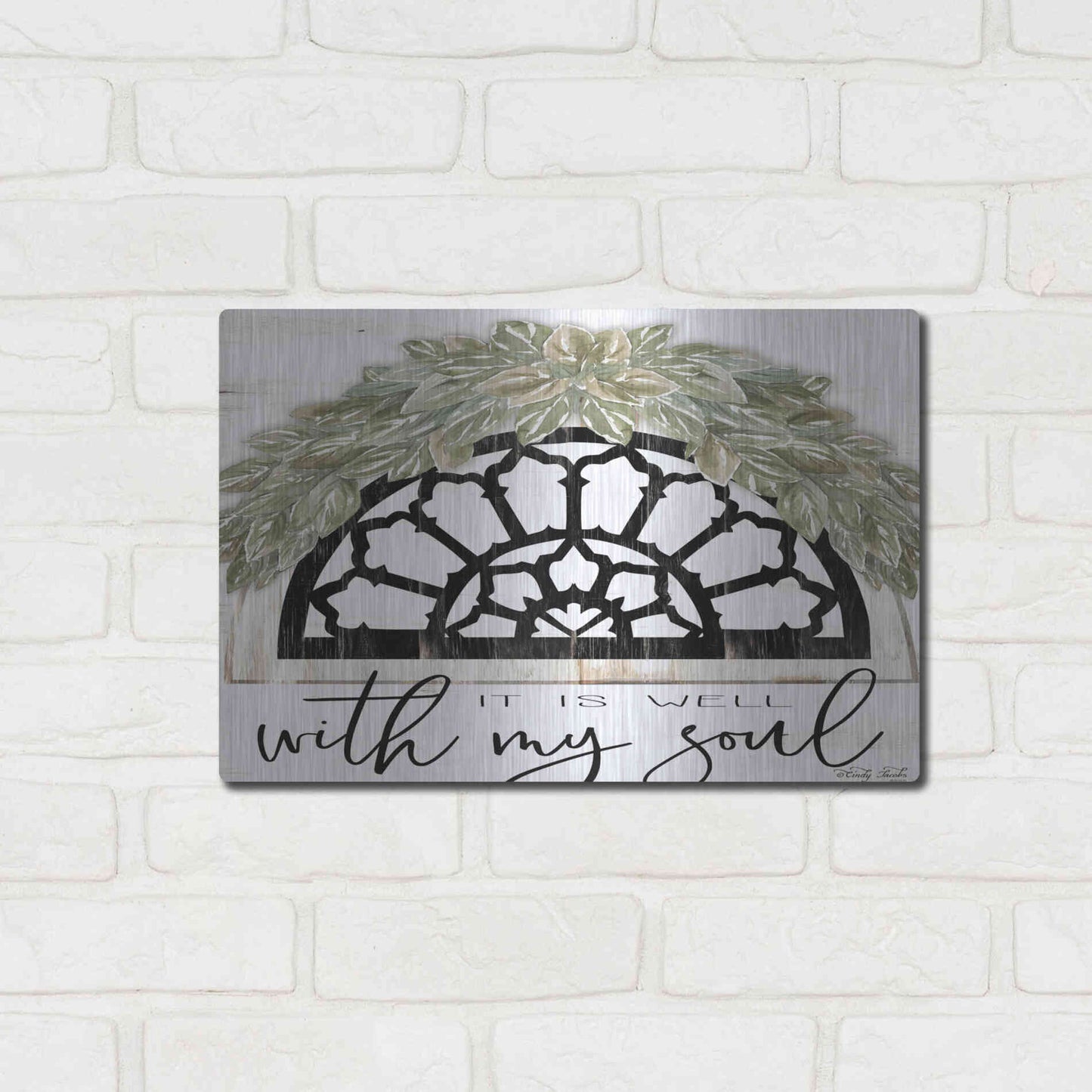 Luxe Metal Art 'With My Soul' by Cindy Jacobs, Metal Wall Art,16x12