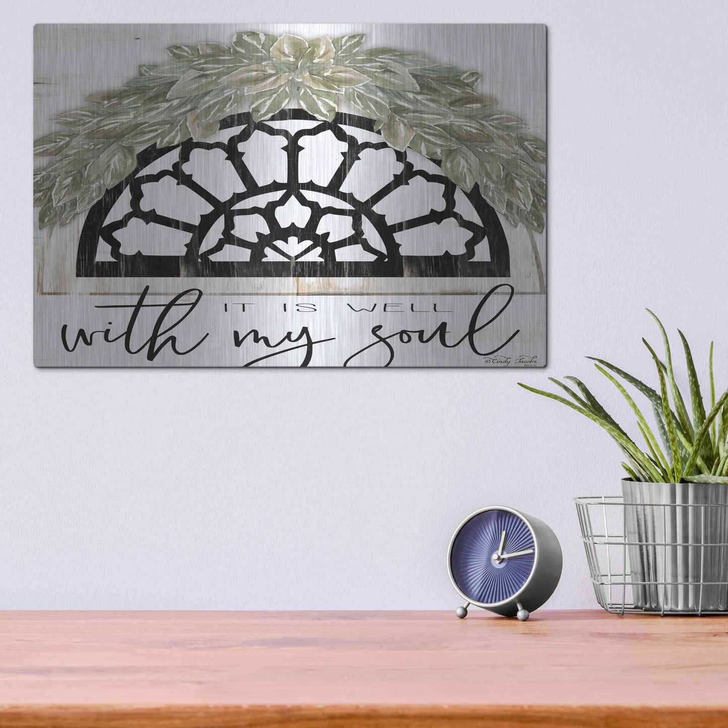 Luxe Metal Art 'With My Soul' by Cindy Jacobs, Metal Wall Art,16x12