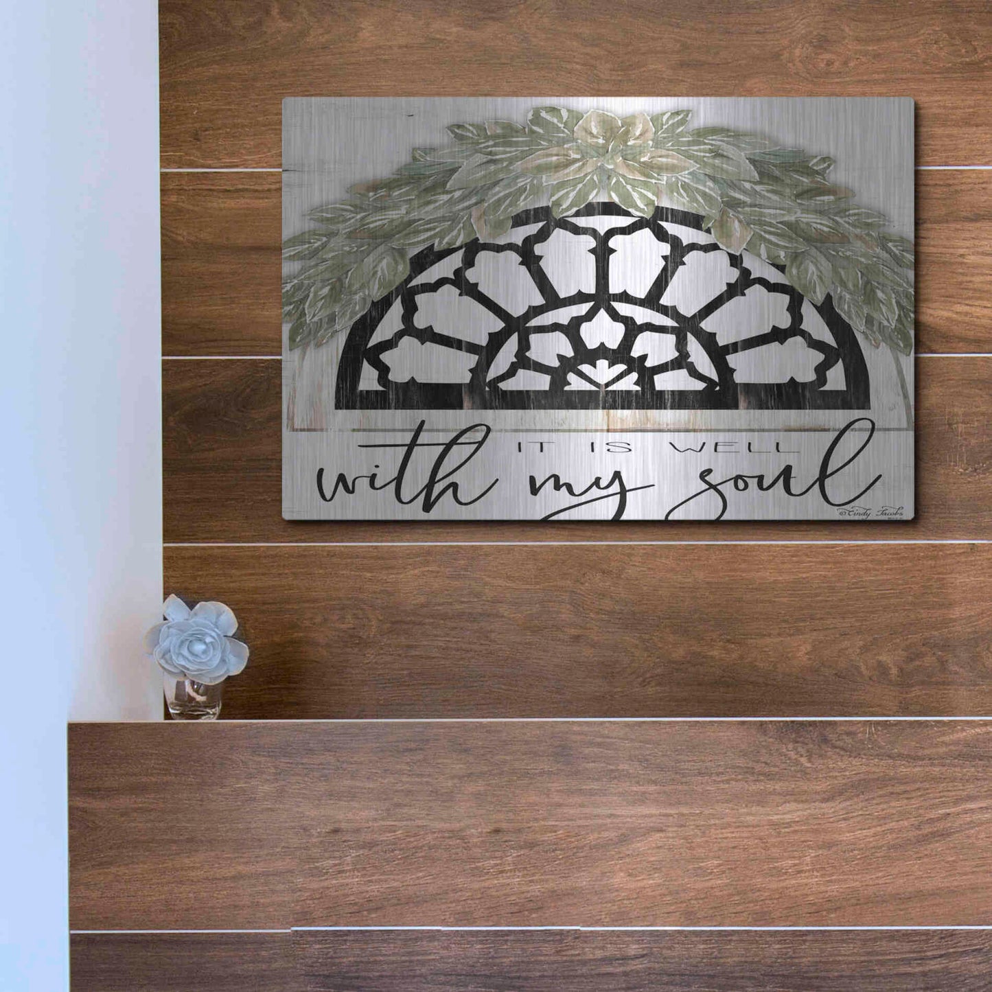 Luxe Metal Art 'With My Soul' by Cindy Jacobs, Metal Wall Art,16x12