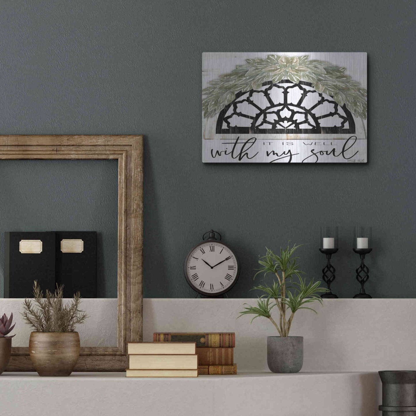 Luxe Metal Art 'With My Soul' by Cindy Jacobs, Metal Wall Art,16x12