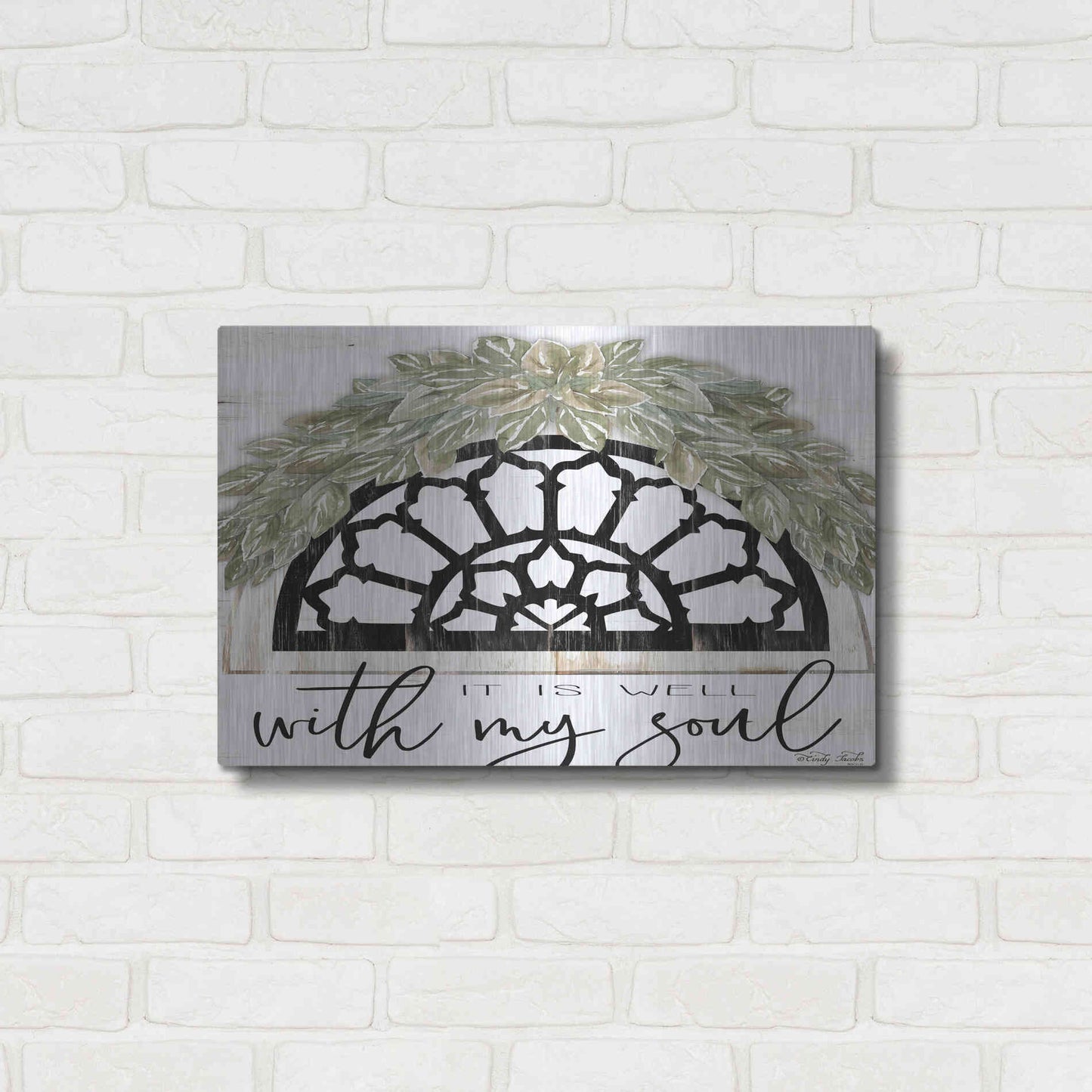 Luxe Metal Art 'With My Soul' by Cindy Jacobs, Metal Wall Art,24x16