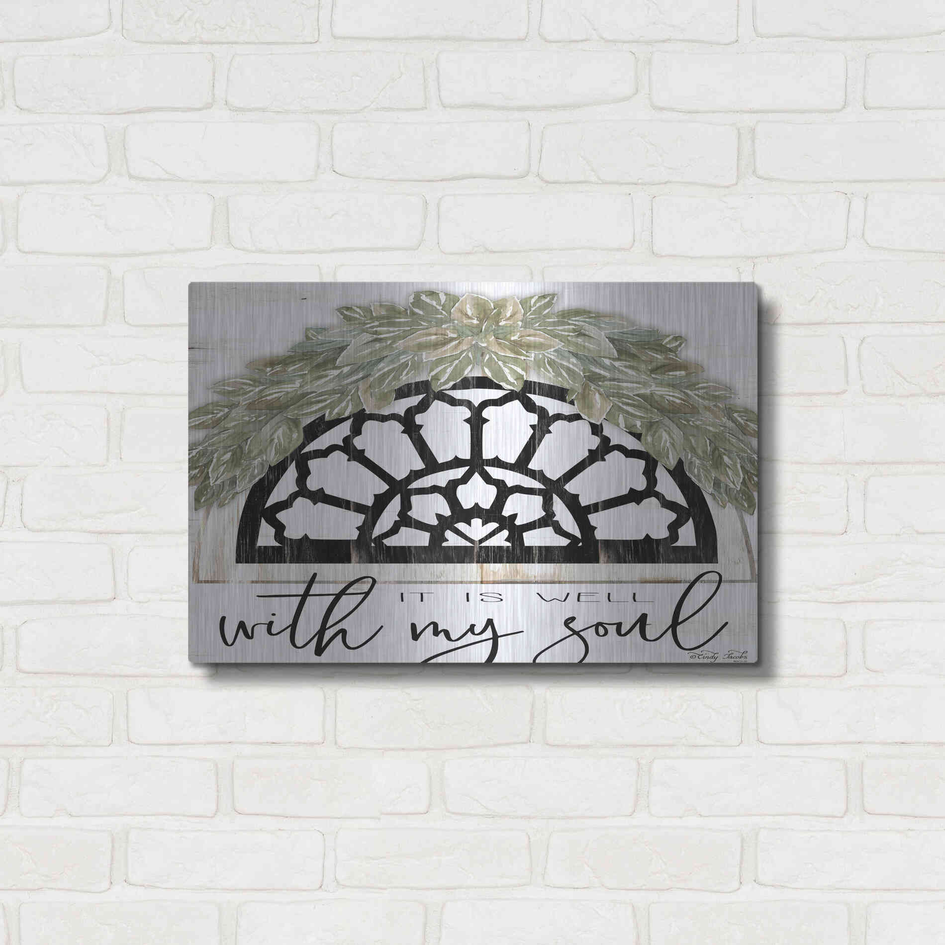 Luxe Metal Art 'With My Soul' by Cindy Jacobs, Metal Wall Art,24x16