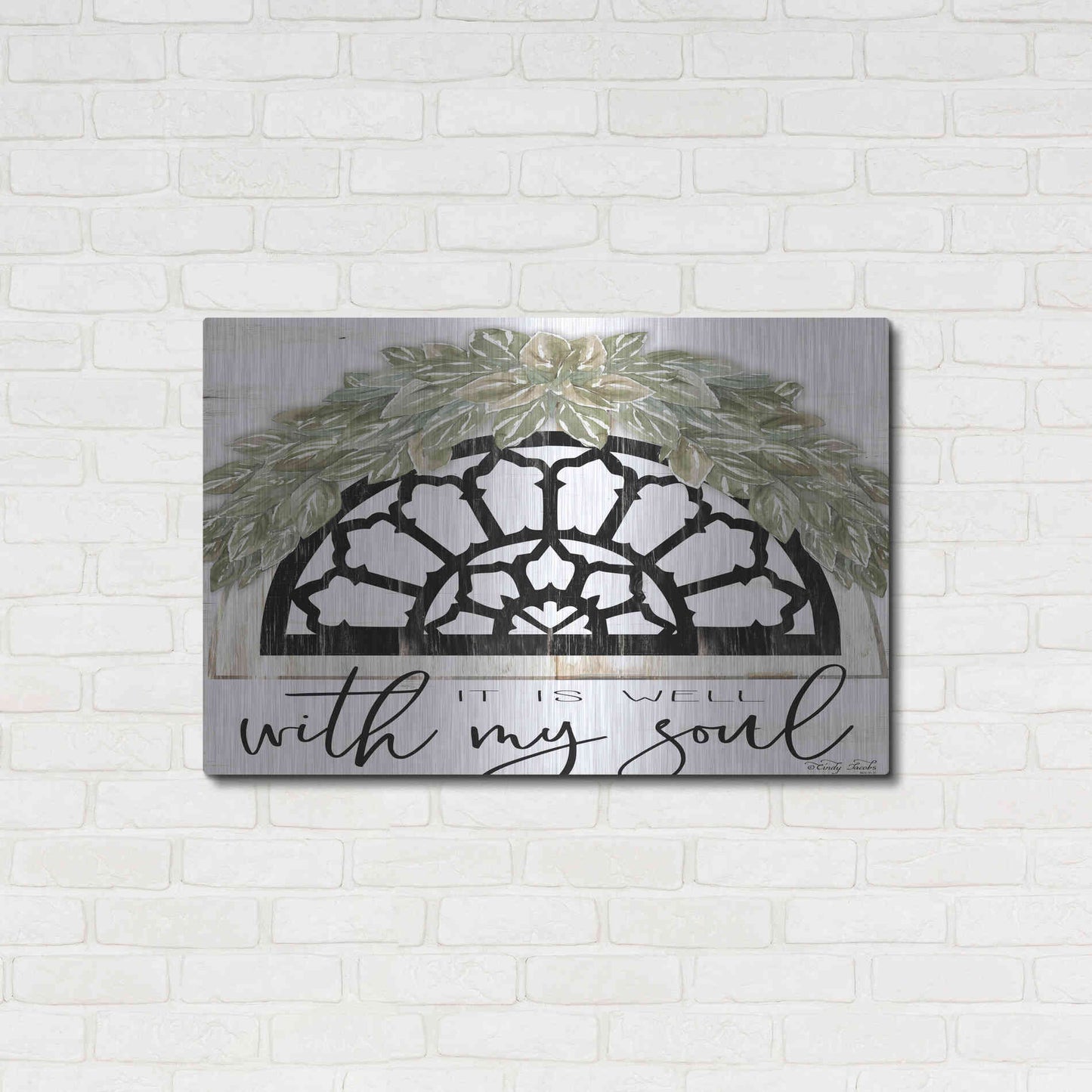 Luxe Metal Art 'With My Soul' by Cindy Jacobs, Metal Wall Art,36x24
