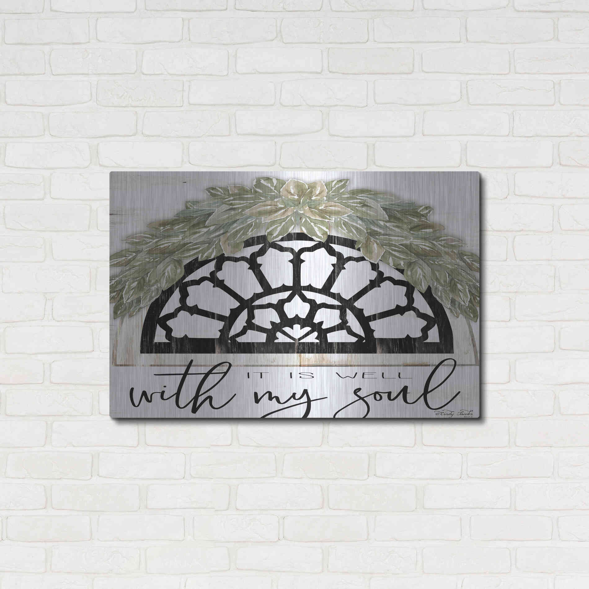 Luxe Metal Art 'With My Soul' by Cindy Jacobs, Metal Wall Art,36x24