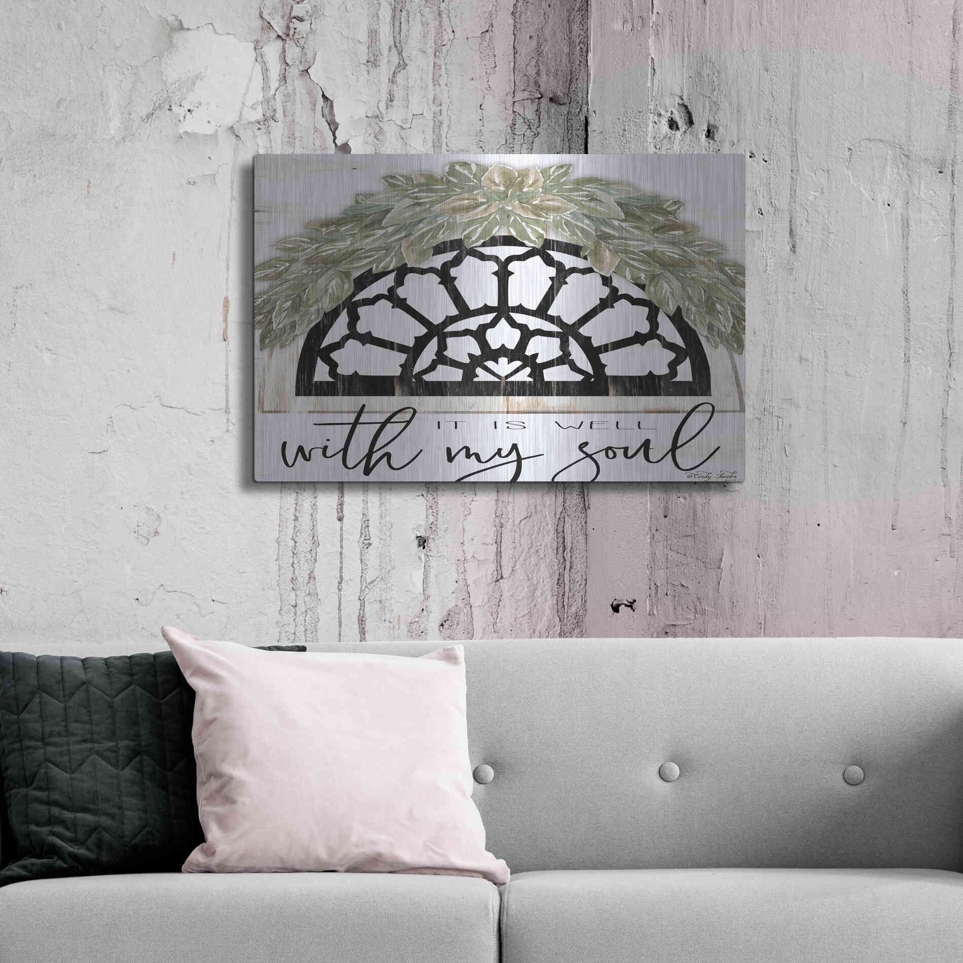 Luxe Metal Art 'With My Soul' by Cindy Jacobs, Metal Wall Art,36x24