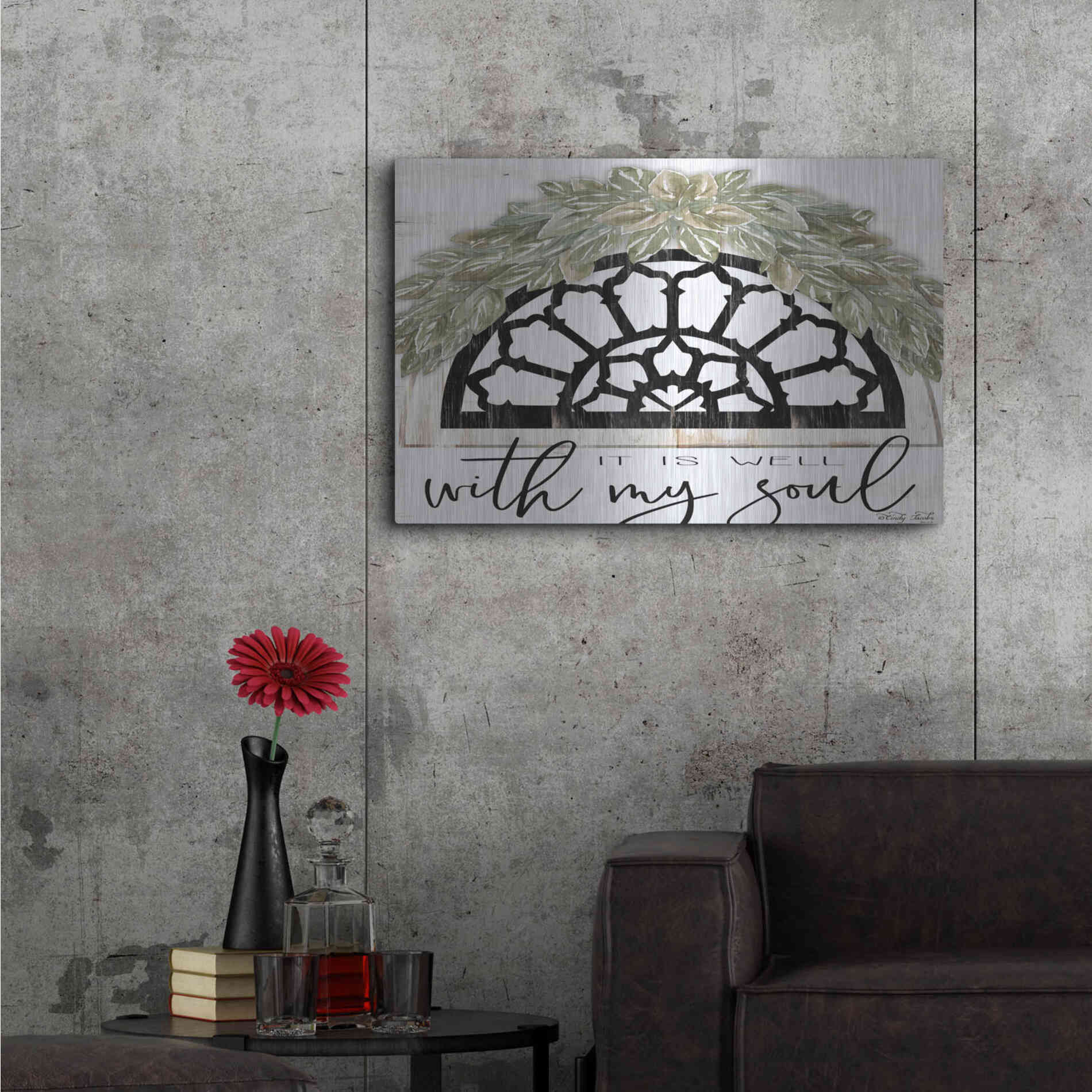 Luxe Metal Art 'With My Soul' by Cindy Jacobs, Metal Wall Art,36x24