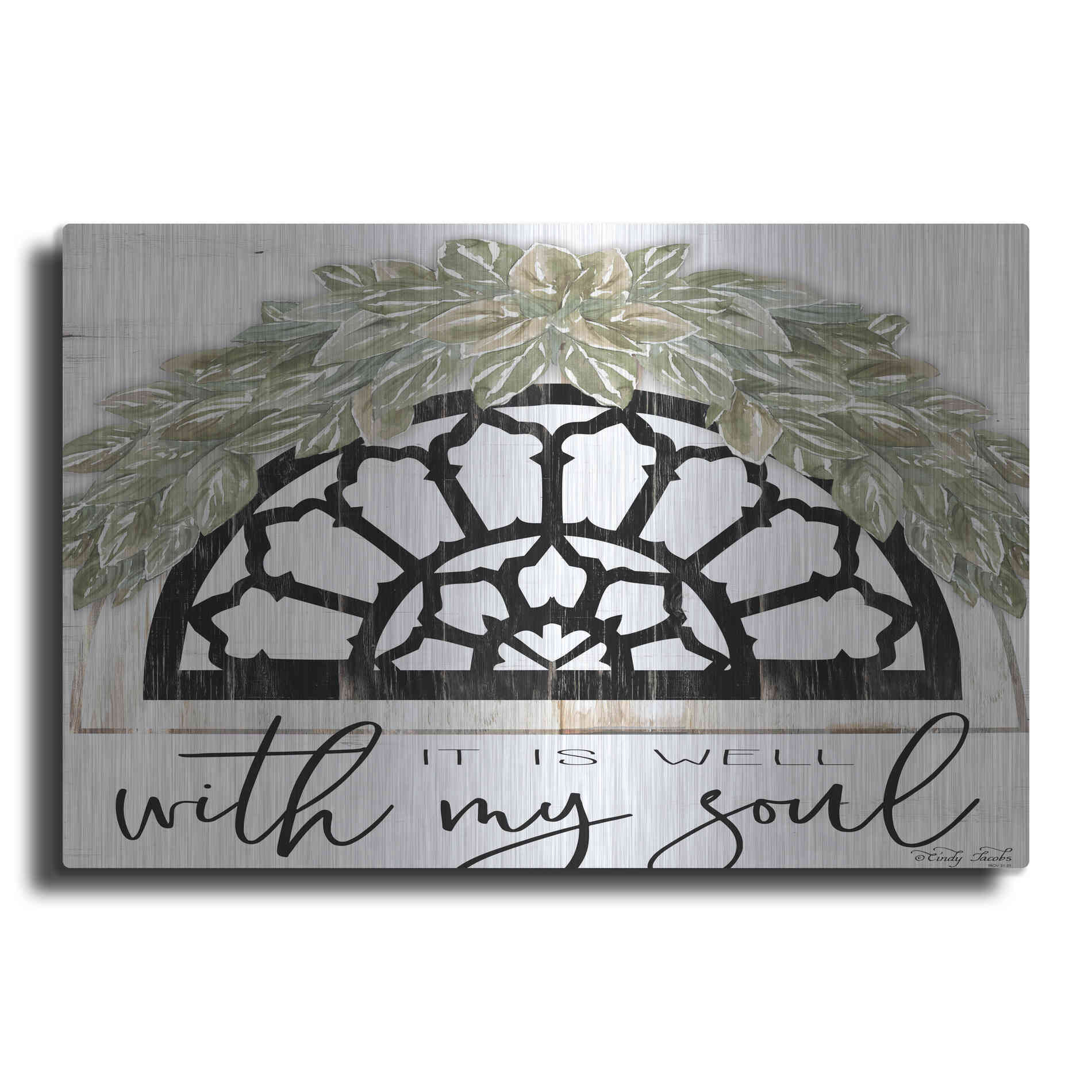 Luxe Metal Art 'With My Soul' by Cindy Jacobs, Metal Wall Art
