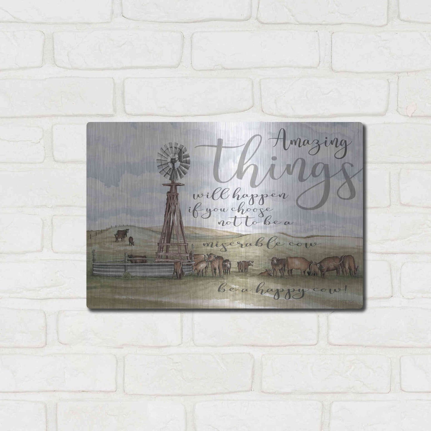 Luxe Metal Art 'Amazing Things' by Cindy Jacobs, Metal Wall Art,16x12