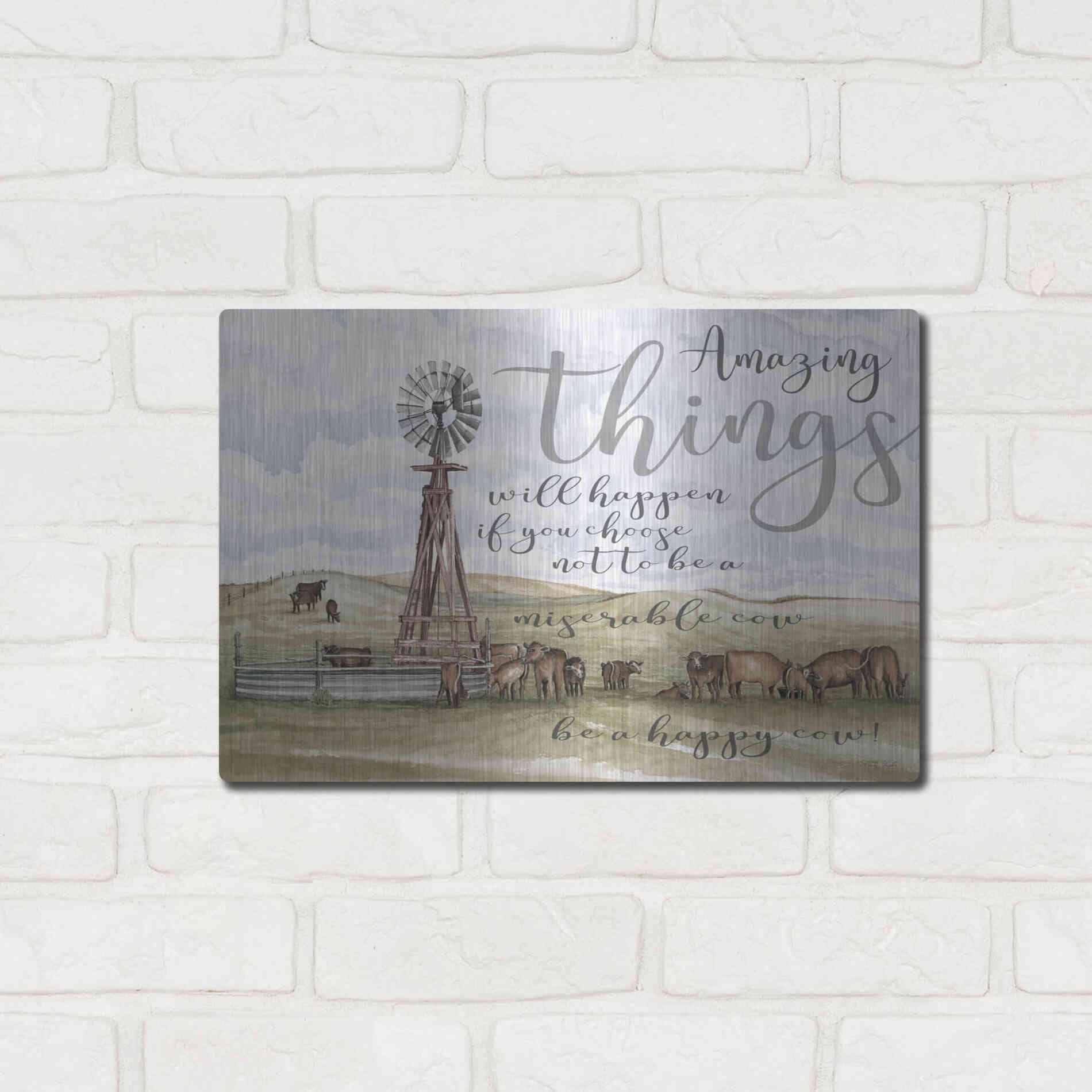 Luxe Metal Art 'Amazing Things' by Cindy Jacobs, Metal Wall Art,16x12