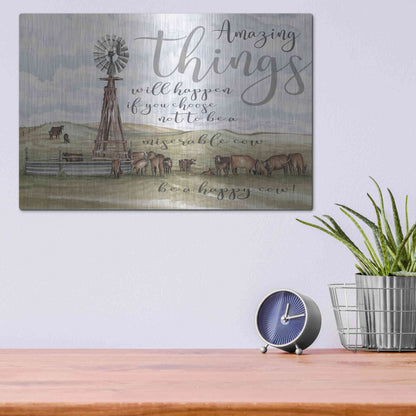 Luxe Metal Art 'Amazing Things' by Cindy Jacobs, Metal Wall Art,16x12