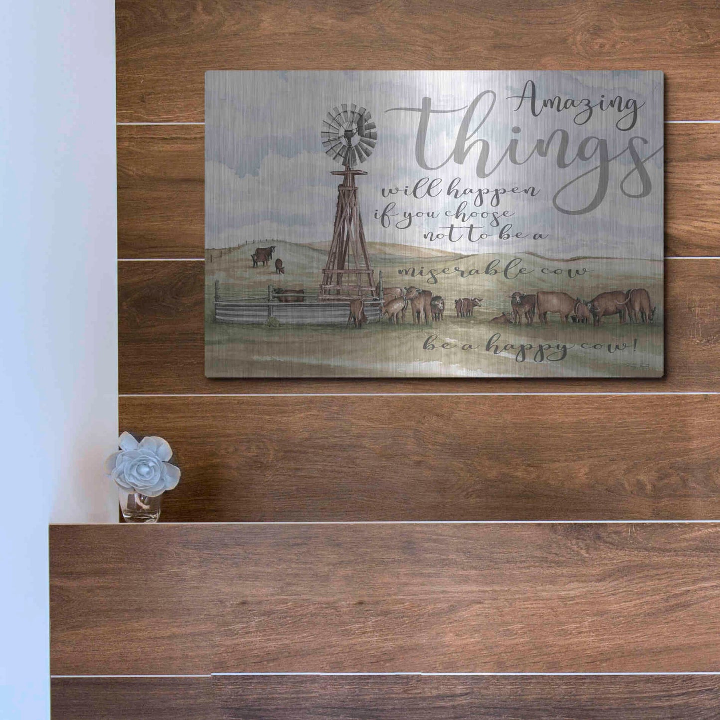 Luxe Metal Art 'Amazing Things' by Cindy Jacobs, Metal Wall Art,16x12