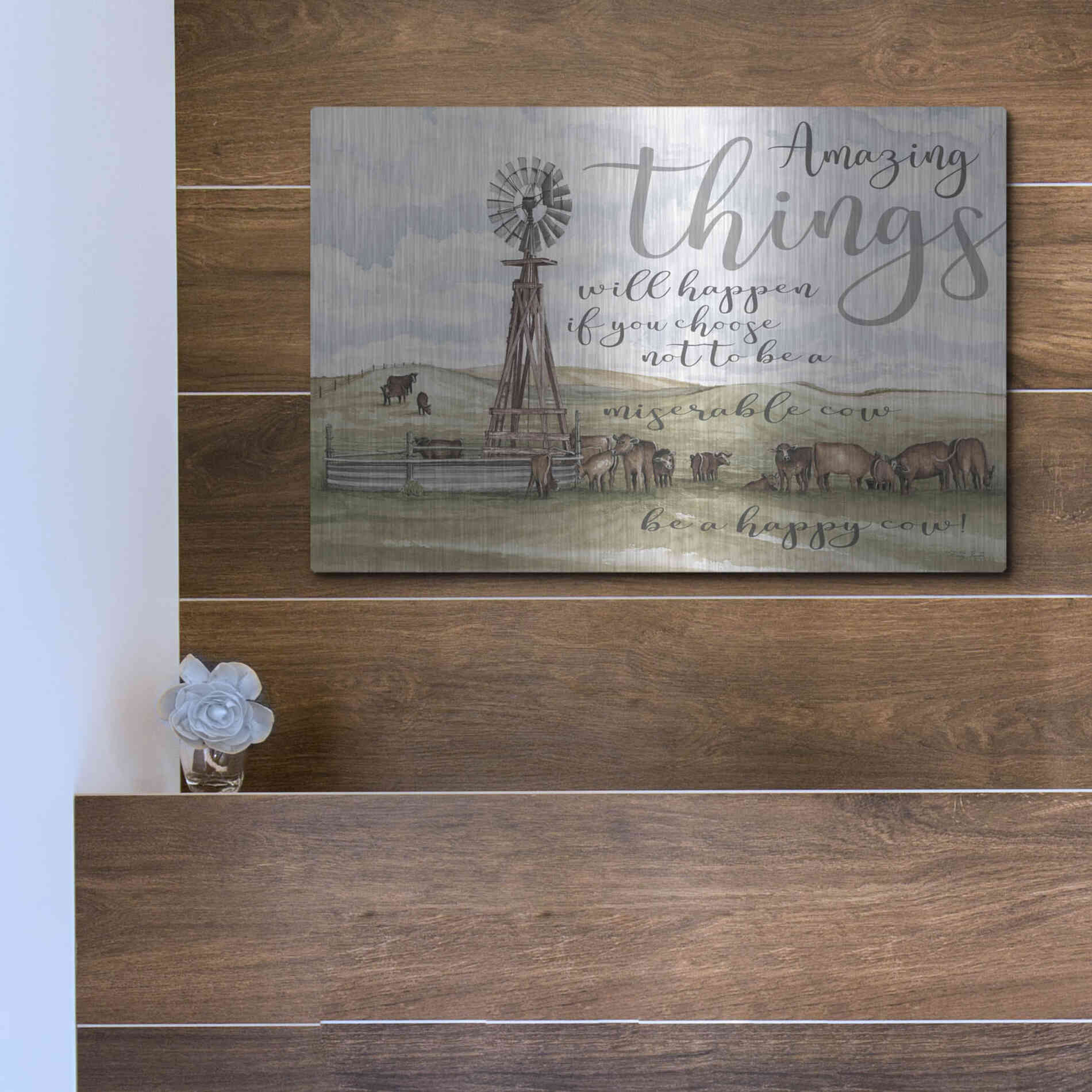 Luxe Metal Art 'Amazing Things' by Cindy Jacobs, Metal Wall Art,16x12