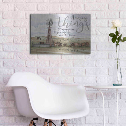 Luxe Metal Art 'Amazing Things' by Cindy Jacobs, Metal Wall Art,24x16