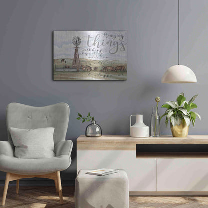 Luxe Metal Art 'Amazing Things' by Cindy Jacobs, Metal Wall Art,24x16