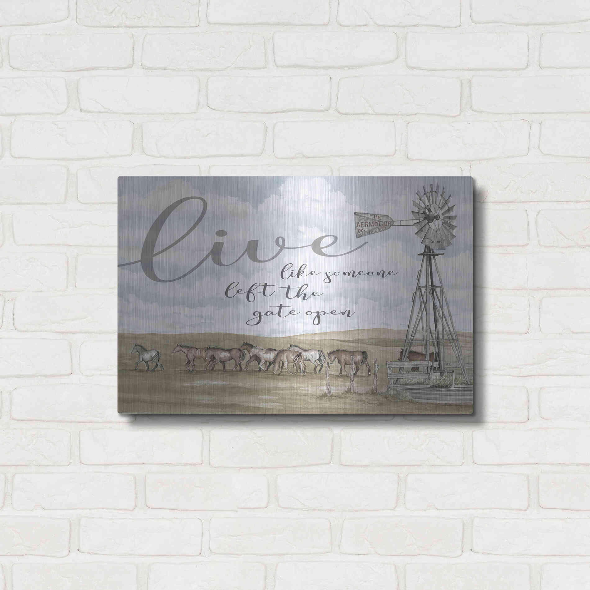 Luxe Metal Art 'Live Like Someone..' by Cindy Jacobs, Metal Wall Art,24x16
