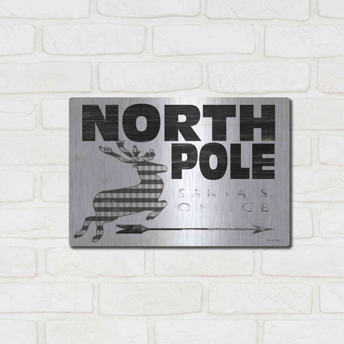 Luxe Metal Art 'North Pole Office' by Cindy Jacobs, Metal Wall Art,16x12