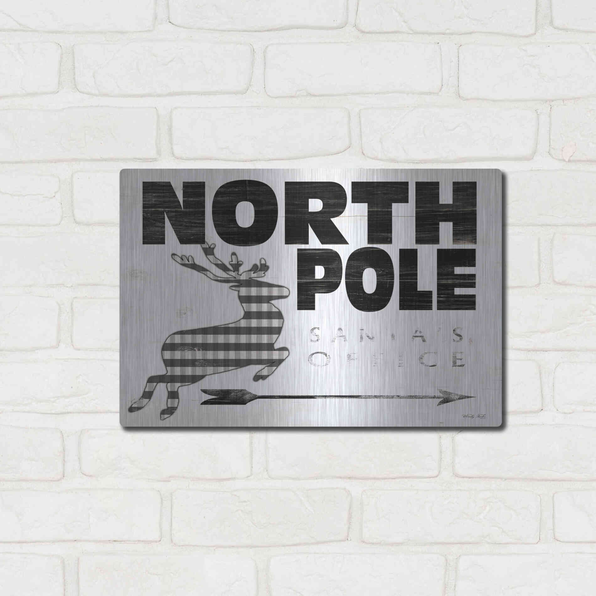 Luxe Metal Art 'North Pole Office' by Cindy Jacobs, Metal Wall Art,16x12