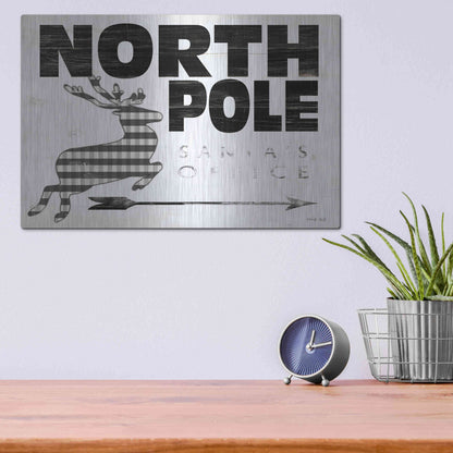 Luxe Metal Art 'North Pole Office' by Cindy Jacobs, Metal Wall Art,16x12