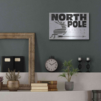 Luxe Metal Art 'North Pole Office' by Cindy Jacobs, Metal Wall Art,16x12