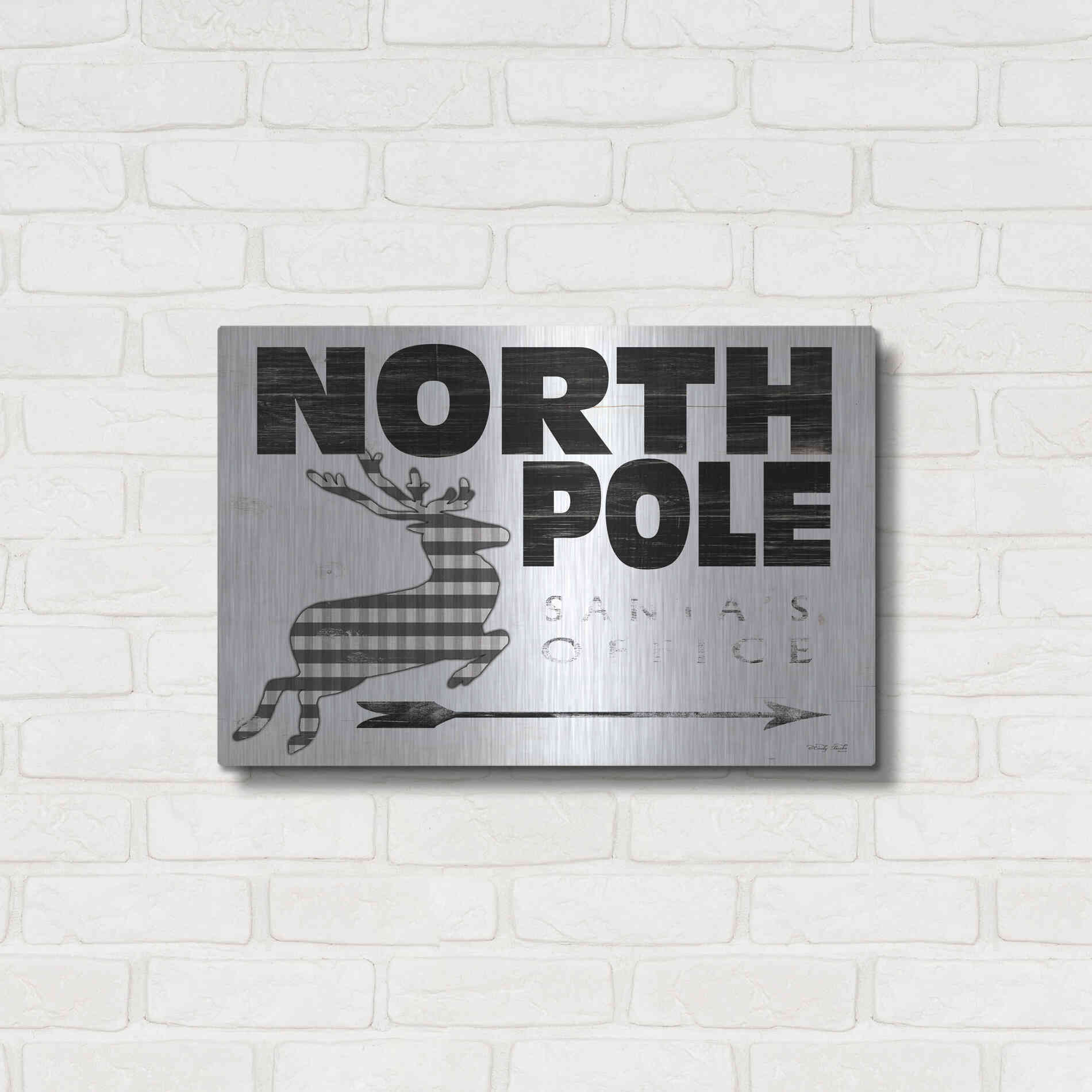 Luxe Metal Art 'North Pole Office' by Cindy Jacobs, Metal Wall Art,24x16
