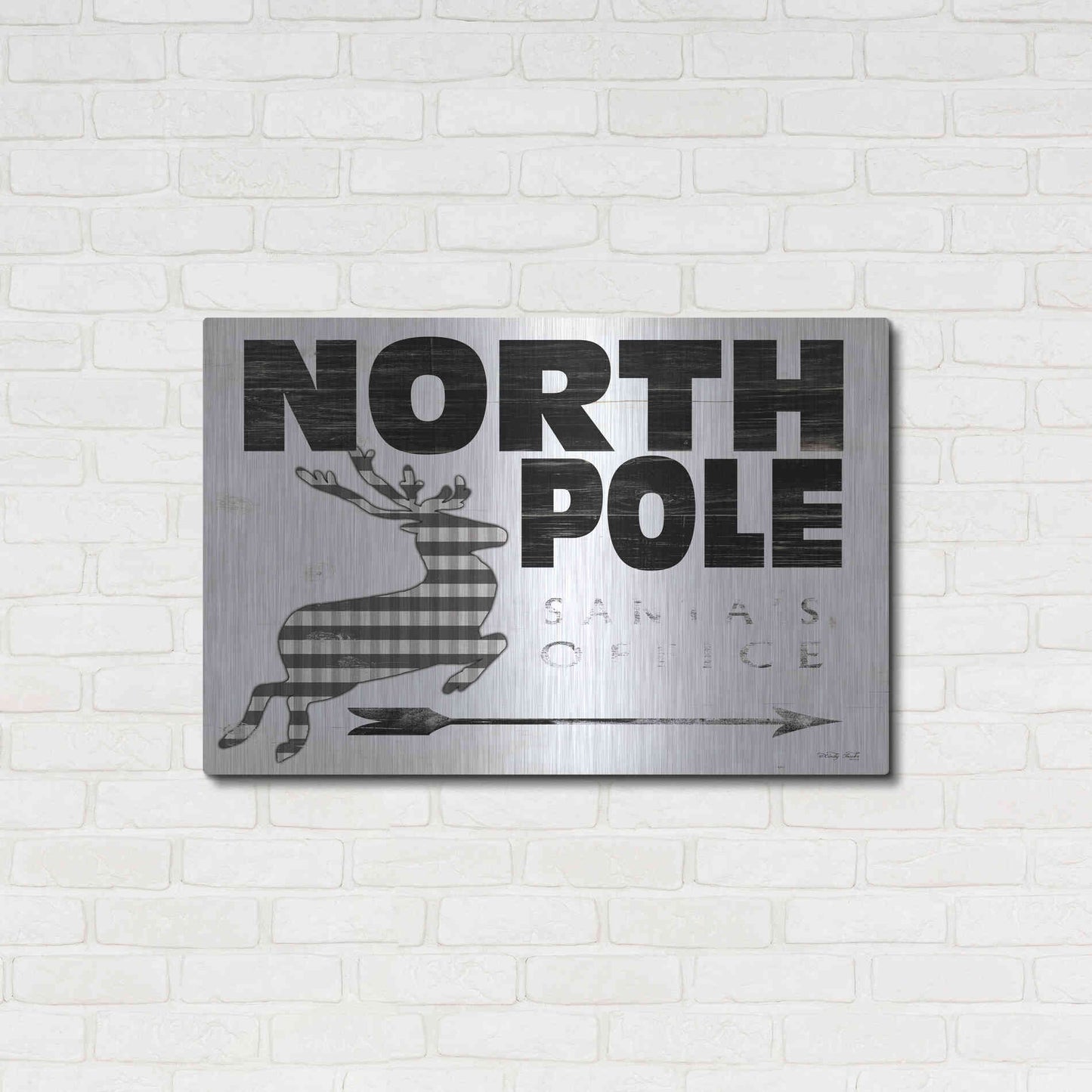 Luxe Metal Art 'North Pole Office' by Cindy Jacobs, Metal Wall Art,36x24