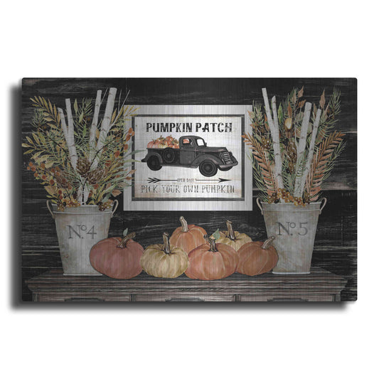 Luxe Metal Art 'Pumpkin Patch Still Life' by Cindy Jacobs, Metal Wall Art