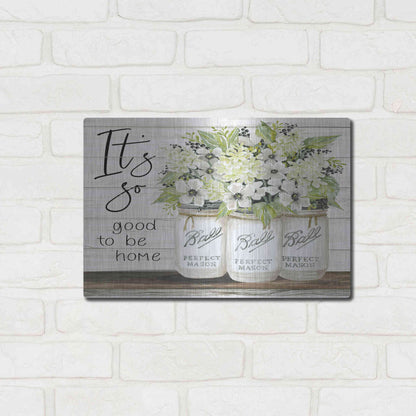 Luxe Metal Art 'It's So Good to be Home Ball Jars' by Cindy Jacobs, Metal Wall Art,16x12