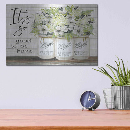 Luxe Metal Art 'It's So Good to be Home Ball Jars' by Cindy Jacobs, Metal Wall Art,16x12