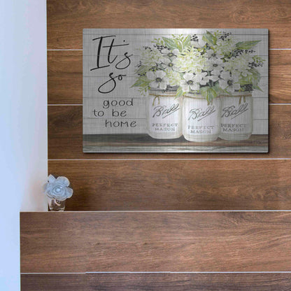 Luxe Metal Art 'It's So Good to be Home Ball Jars' by Cindy Jacobs, Metal Wall Art,16x12