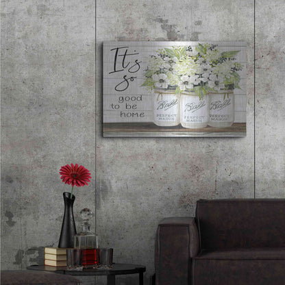 Luxe Metal Art 'It's So Good to be Home Ball Jars' by Cindy Jacobs, Metal Wall Art,36x24