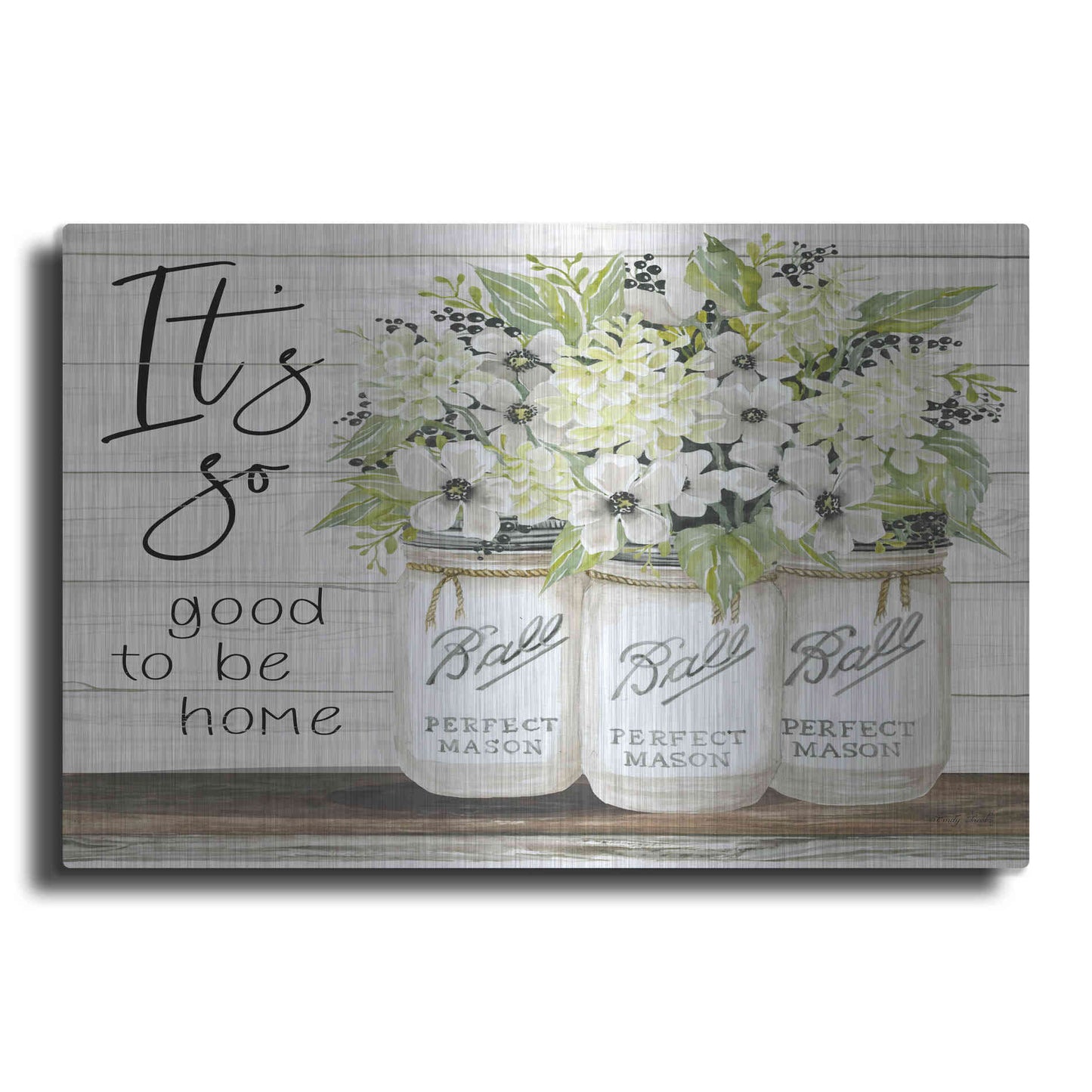 Luxe Metal Art 'It's So Good to be Home Ball Jars' by Cindy Jacobs, Metal Wall Art