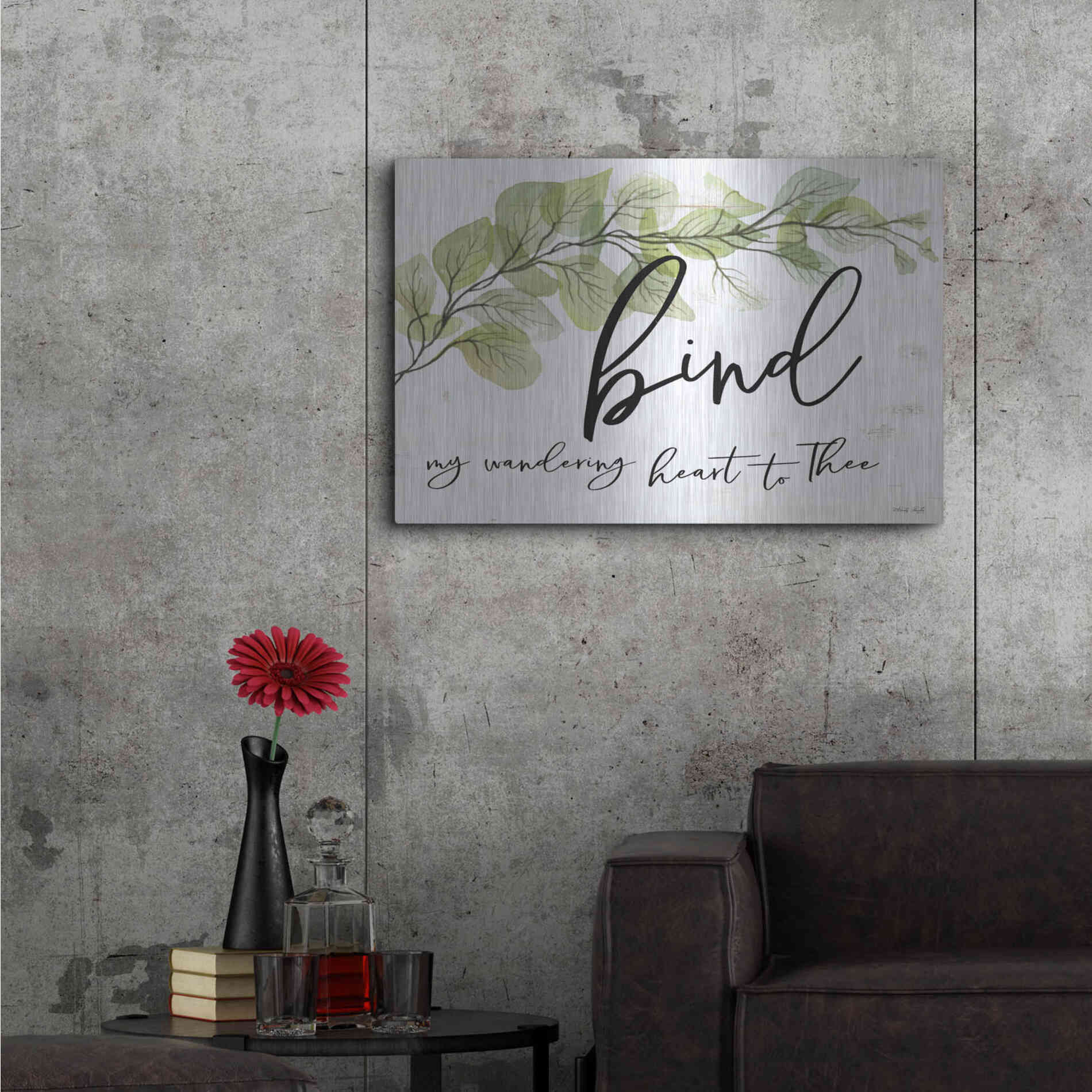 Luxe Metal Art 'Bind My Wandering Heart to Thee' by Cindy Jacobs, Metal Wall Art,36x24